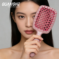 Peignes démêlants et de massage du cuir chevelu en plastique à dents larges - Modèle Guanghe DHB-02 - Vente en gros Liaoning - Peigne démêlant portable pour cheveux