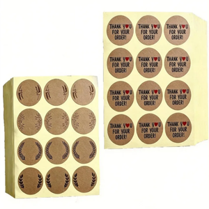 Kraftpapier Dankeschön-Aufkleber Feiertagsbacken Geschenk "Danke schön" Siegel-Aufkleber Selbstklebendes Etikett - Product Image 1