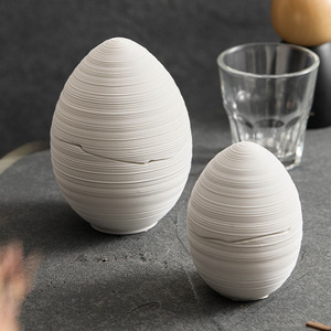 High-<b>End</b> Ceramic Steamed Egg Cup Creative Egg-Shaped Bowl with Small Line Pattern Healthy Restaurant & Hotel Commercial Use - Product Image 3