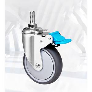 Fabricado Carrinho Médico Rodízios Giratória Sem Ruído Silencioso 3/4/5 Polegadas Rodada Haste Rodízio Cama Hospitalar Roda Médica Com Freio - Product Image 6