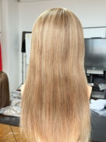 Perruques en cheveux humains SHY Medical, entièrement nouées à la main, couleur marron avec mèches, cheveux bruts doux, ligne de cheveux naturelle pour femmes