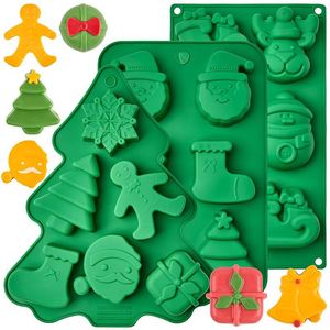 Moules en silicone de Noël antiadhésifs pour gâteaux, moule à bonbons, chocolat, savon, fondant, gelée en forme d'arbre de Noël - Product Image 1