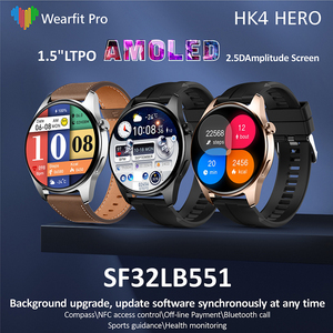 ใหม่2023นาฬิกาอัจฉริยะ HK4แนวสปอร์ต AMOLED AMOLED สำหรับผู้หญิง BT Call NFC GPS ผู้ชายฟิตเนสกลม smartwatch 1.5นิ้ว - Product Image 2