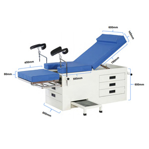 Cama de Examen Ginecológico Tipo Caja de Acero Inoxidable con Certificación CE y Cajones de Almacenamiento para Hospitales y Clínicas Obstétricas - Product Image 3