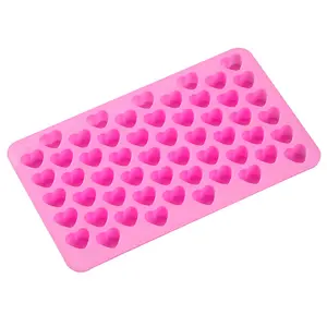 Atacado 55 cavidades Gummy Heart Molds Silicone Antiaderente Chocolate doces Gummy Mold para Kid - Product Image 1