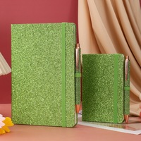 Carnet A6 personnalisé avec logo, couverture créative en PU, sangle scintillante, journal exquis pour étudiant