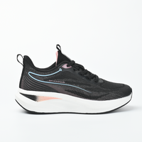 Chaussures de course décontractées pour hommes avec amorti, empeigne en cuir respirant et bout ouvert