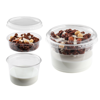 Gobelets jetables personnalisés de 8 oz, 12 oz, 16 oz, 24 oz, 32 oz pour yaourt, fruits, salades, desserts glacés en plastique transparent avec insert et couvercles