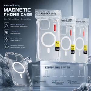 Custodia Magnetica Trasparente Anti-Ingiallimento Personalizzabile per iPhone 15 14 13 Pro Max, Cover Protettiva Sottile - Product Image 2