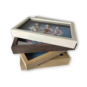 Personalizado de madera cuadro marco foto 3d sombra especímenes caja marco de todo