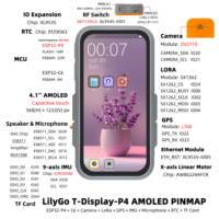 LILYGO T-Display-P4 Yüksek Performanslı IoT El Terminali ESP32-P4+ESP32-C6 Kamera+Wi-Fi6+BLE+LoRa ESP-IDF Geliştirme
