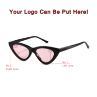 Lunettes de soleil œil de chat unisexes de haute qualité, personnalisées, petites, en acétate, protection UV400