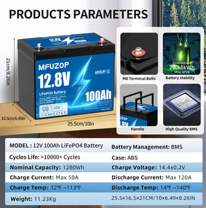 EU USA在庫発送 <span class=keywords><strong>12V</strong></span> 100Ah LiFePO4バッテリー リチウムバッテリー 内蔵100AスマートBMS、RV、キャンプ、釣り用 DATOUBOSS - Product Image 4