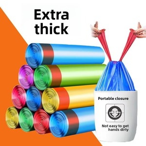 Sac poubelle XL à cordon de serrage, épais, à fermeture automatique, pour cuisine, capacité 6-10L, pour déchets alimentaires, portable, en plastique, style classique - Product Image 5