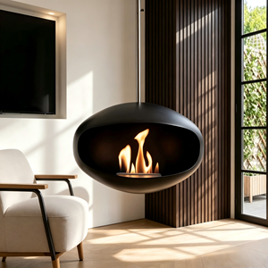 <span class=keywords><strong>Cheminée</strong></span> suspendue décorative d'intérieur moderne de luxe au <span class=keywords><strong>bioéthanol</strong></span> pour salon et décoration commerciale - Product Image 2