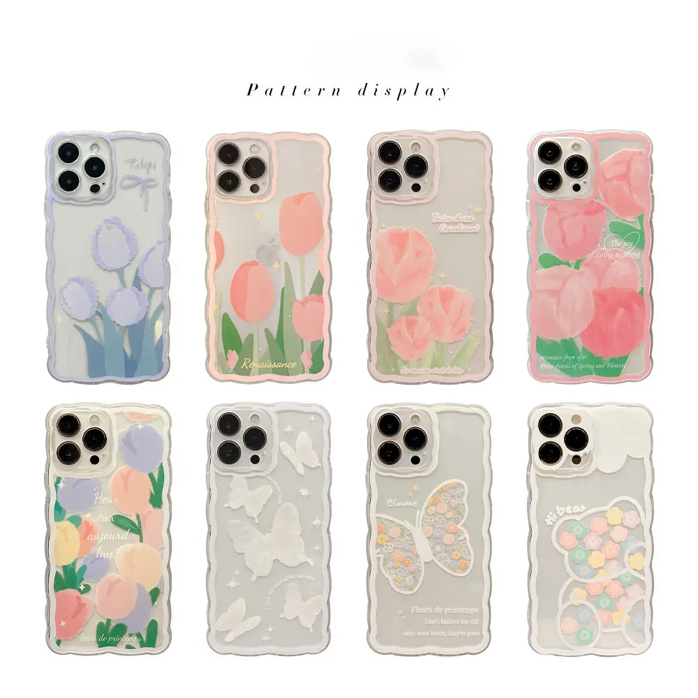 Flowers Strawberry Clear Mobile Phone Soft TPU Back Cover For iphone 14 pro max 13 Case