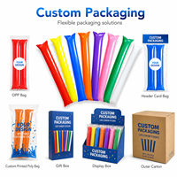 Bâtons lumineux LED pour supporters, bâtons lumineux pour concerts, soirées, festivals, logo personnalisé, 5 couleurs, fonctionnant sur piles