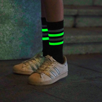 Chaussettes personnalisées High Crew Chaussettes de sport de rue lumineuses et brillantes pour la sécurité nocturne à vélo