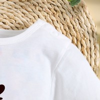 Pakaian Bayi Grosir Pabrik, Romper Unisex, Cetak Huruf, Lengan Pendek, Baju Bayi Satu Potong, Kancing Tekan