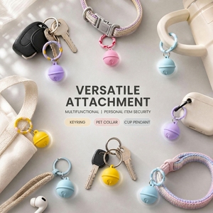 Porte-clés en silicone mignon avec pendentif clochette, anneau à mousqueton et motif à pois <span class=keywords><strong>pour</strong></span> colliers <span class=keywords><strong>d</strong></span>'animaux et sacs - Product Image 3