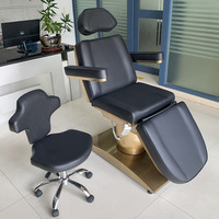 Table de soin électrique haut de gamme en cuir PU pliable et portable pour hôtels et salons de beauté, avec excellente capacité de rangement