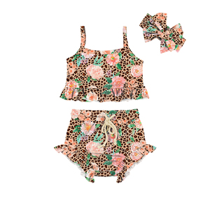 Conjuntos de Ropa para Bebés Niñas con Hermosas Flores Rosa Intenso, Ropa de Boutique para Bebés, Ropa de Verano para Niñas Pequeñas - Product Image 2