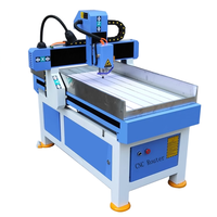 Mini CNC Router 6090 Pequeno Passatempo CNC Fresadora Router CNC Para Madeira Acrílica Pedra Metal com eixo rotativo