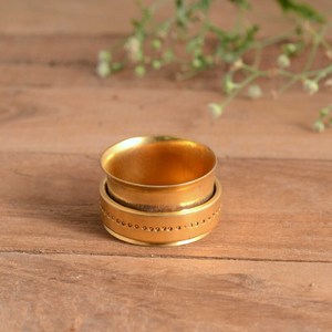 Handmade Solid Brass 14K Gold Plated Bezel Setting Modern Unisex <b>Spinner</b> <b>Ring</b> Thumb Band - Product Image 5