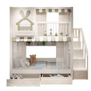 Solid Wood Twin Bunk <strong>Bed</strong> <strong>Frame</strong> with Storage and Headboard Comfortable Modern Design for School and Master Bedroom - Product Image 6