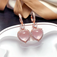 Collier et bague en argent sterling 925 plaqué or rose, quartz rose naturel en forme d'abeille, cadeau de fiançailles et de mariage de luxe, certifié CMA