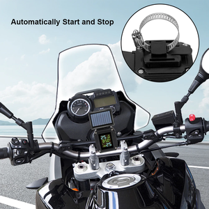 Solor USB Charge Reifendruck überwachungs system Reifen temperatur <span class=keywords><strong>alarm</strong></span> 2 Externe Sensoren Drahtloses Motorrad TPMS LCD-Display - Product Image 3