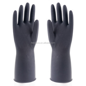 Guantes de Látex Marca Sun, Resistentes al Agua y Aceite en el Interior, Color Negro en el Exterior, Color Naranja Personalizado, 30 cm, <span class=keywords><strong>Feie</strong></span> o OEM, 50-110g, CN;JIA - Product Image 3