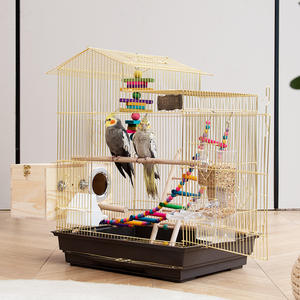Papağanlar için lüks üreme kafesi altın kuş kafesi kaplan cilt siyah Phoenix evi kolay temiz düğme Metal canlı için - Product Image 2