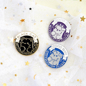 रचनात्मक कार्टून जानवरों श्रृंखला व्यक्तिगत तामचीनी पिन अच्छी लड़की प्यारा कुत्ते धातु बैज गोल आकार सहायक पिन डोगी - Product Image 3