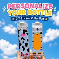 Ecologische rechthoekige herbruikbare transparante plastic cartoonmelkpakjes waterfles 500ml BPA-vrij lekvrij