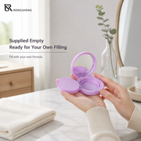Boîte compacte vide personnalisée avec miroir, emballage cosmétique rond pour fond de teint et poudre, fabrication OEM ODM