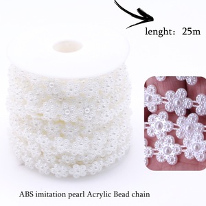 Fête d'<span class=keywords><strong>anniversaire</strong></span> de mariage ABS Imitation perle perle chaîne collier bricolage chapeaux bouquet de mariée ornement accessoires - Product Image 3