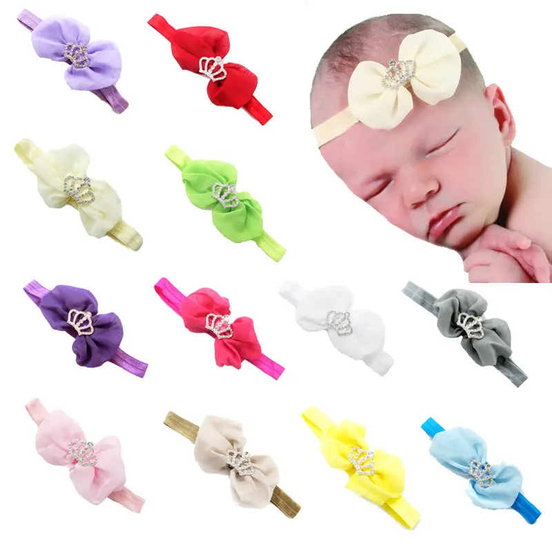 الجملة أزياء من الدانتل Hairbow الطفل مطاطا العصابة الشريط القوس رباطات Hairbands الوليد فتاة إكسسوارات الشعر