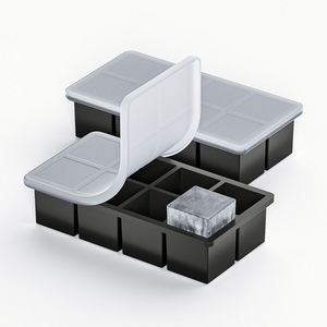 Moules à glaçons de qualité alimentaire sans BPA, bac à glaçons empilable, grands bacs à glaçons en silicone pour whisky avec couvercle - Product Image 2