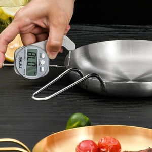 Stainless Steel Gold Steak Plate Round With Handle For Party Food Serving - Product Image 2