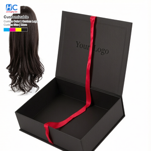 Small MOQ Custom Logo Luxury Folding <b>Wig</b> Packaging Box Rigid Cardboard Recycled Materials Four-Color Printing Branding Solution - Product Image 1