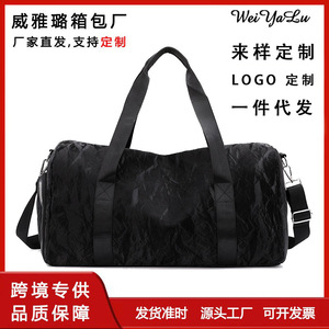 Travel Bag Large Capacity Gym Bag With Shoe Compartment Women's Sports Bag For Leisure Travel Gray Green Blue Pink Black - Product Image 5