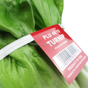 Etiqueta de papel impresa personalizable, corbata torcida para frutas y verduras frescas, espárragos, brócoli, puerro, cebolla, zanahoria, paquete - Product Image 4