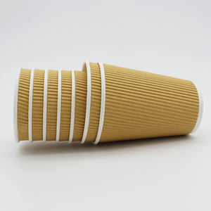 Tazza da Caffè Ecologica Usa e Getta Hunan <span class=keywords><strong>Lido</strong></span>, 8oz, in Carta Kraft Ondulata Personalizzabile - Product Image 3