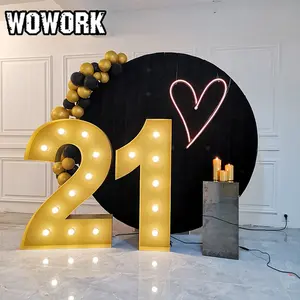 2024 wowork 3D rắn công nghiệp bên ngoài cổ điển kim loại công nghiệp khổng lồ marquee thư ánh sáng 21 với LED RGB Bóng Đèn