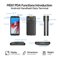 Terminal Portátil Robusto MEFERI ME61 IP67 NFC 4G con Android 13, Escáner de Código de Barras PDA para Supermercados y Tiendas
