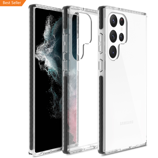 2024 Newest Customized Eco-friendly Waterproof Shockproof Transparent PC+TPU+TPE Hybrid Case for S21/S22/S23 Ultra