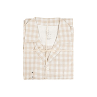 Costume de nuit ensemble de chemise et pyjama ensemble coton Plaid hommes pyjamas pyjamas pour hommes et femmes en gros bouton up ensemble manches longues