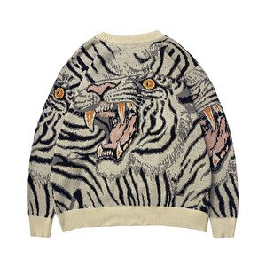 Áo len nam mùa đông chất liệu cotton dệt kim, họa tiết hổ jacquard, thiết kế thời trang, nhận đặt hàng in logo theo yêu cầu. - Product Image 2