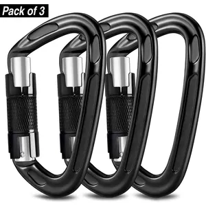 2023 Wholesale 7075 Auto Locking Climbing Carabiner Clip 24KN Aluminum With Screw Carabiner